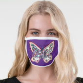 Purple Peace Butterfly Art Custom Face Mask (Worn Her)