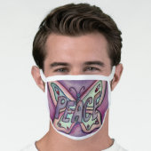 Purple Peace Butterfly Art Custom Face Mask (Worn Him)