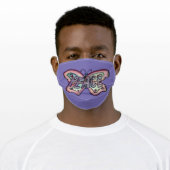 Purple Peace Butterfly Art Custom Face Masks (Worn)
