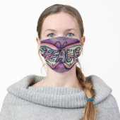 Purple Peace Butterfly Art Custom Face Masks (Worn)