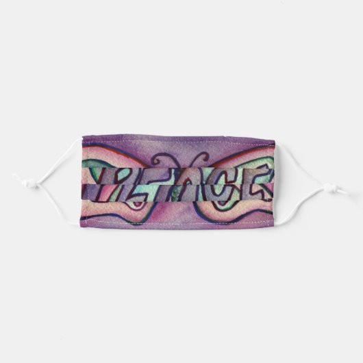 Purple Peace Butterfly Art Custom Face Masks (Front, Folded)