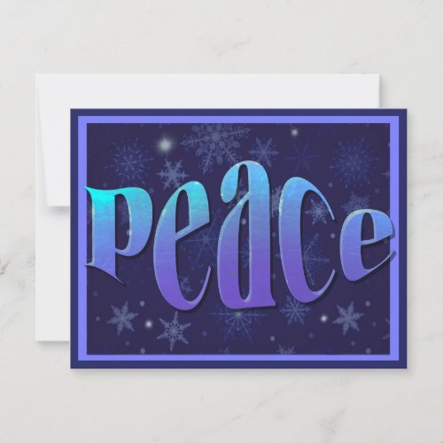 Purple Peace christmas holiday card horizontal