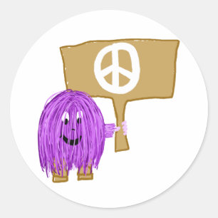 purple peace classic round sticker
