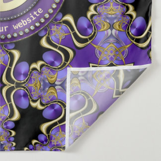Purple PEACE Gold Royal Geometry Mandala Large Clo Tapestry