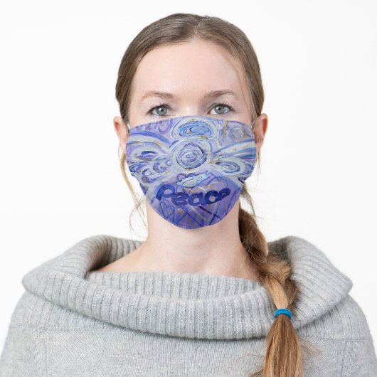 Purple Peace Guardian Angel Art Custom Face Masks (Worn)