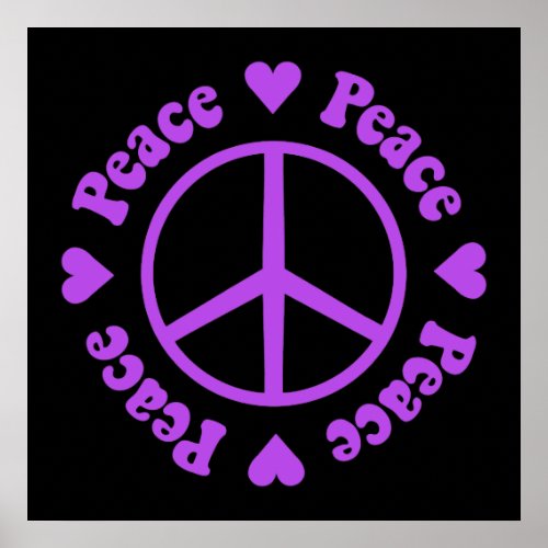 Purple Peace  Love Poster