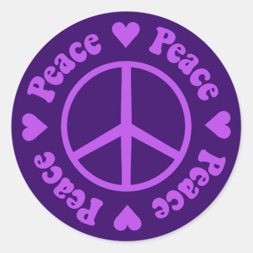 Purple Peace  Love Sticker