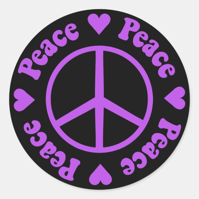 Purple Peace & Love Sticker (Front)