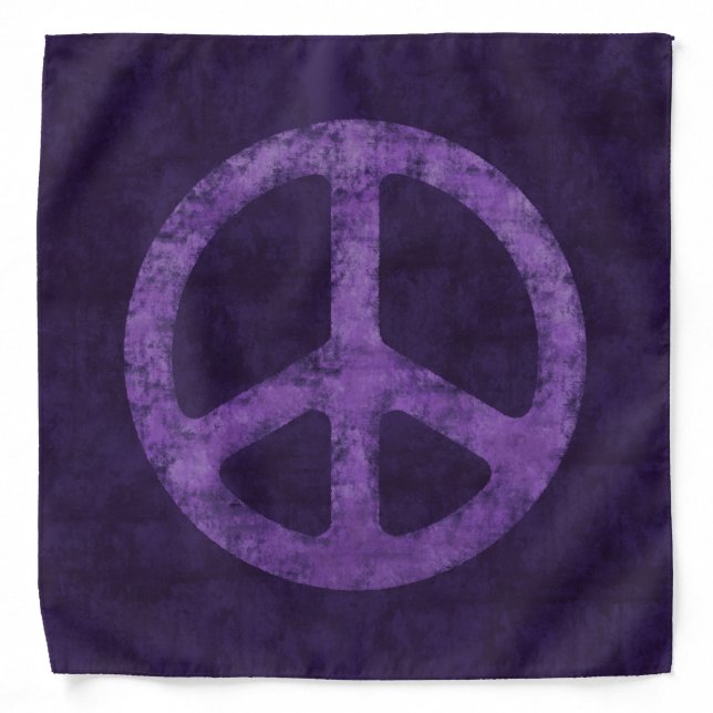 Purple Peace Sign Bandana (Front)