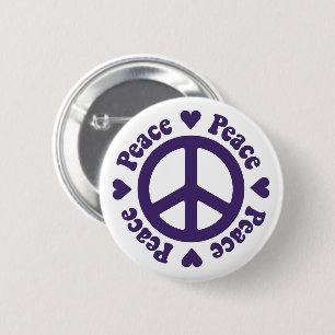 Purple Peace Sign Button