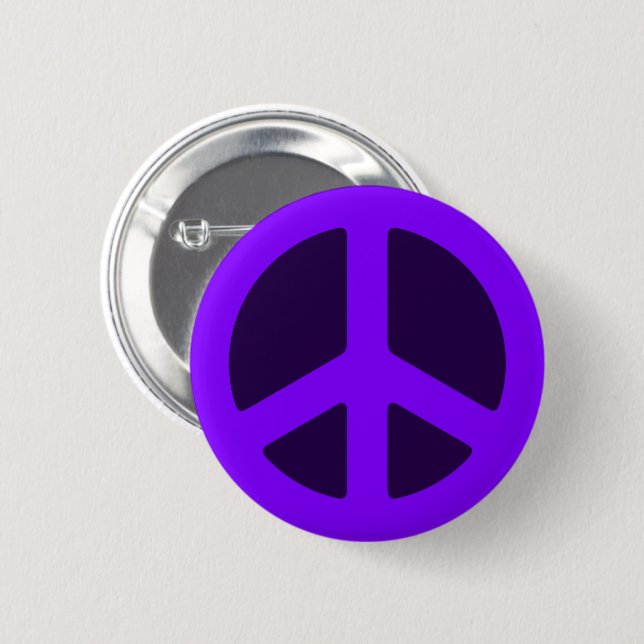 Purple Peace Sign Button (Front & Back)