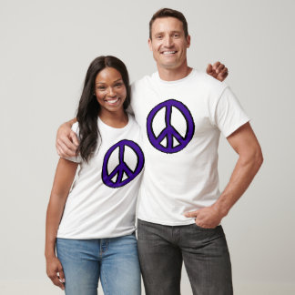 Purple Peace Sign by CussdumDesigns T-Shirt