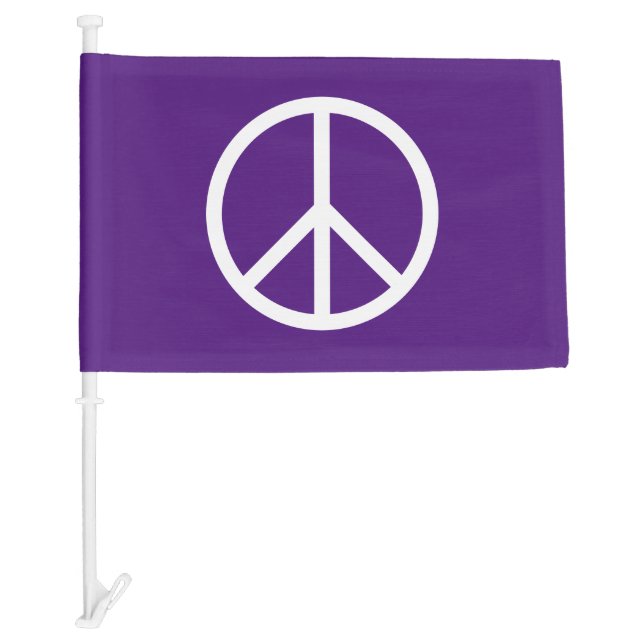 Purple Peace Sign Car Flag (Front)