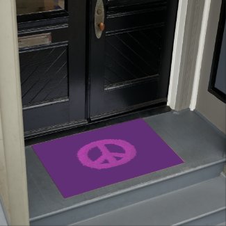 Purple Peace Sign Doormat