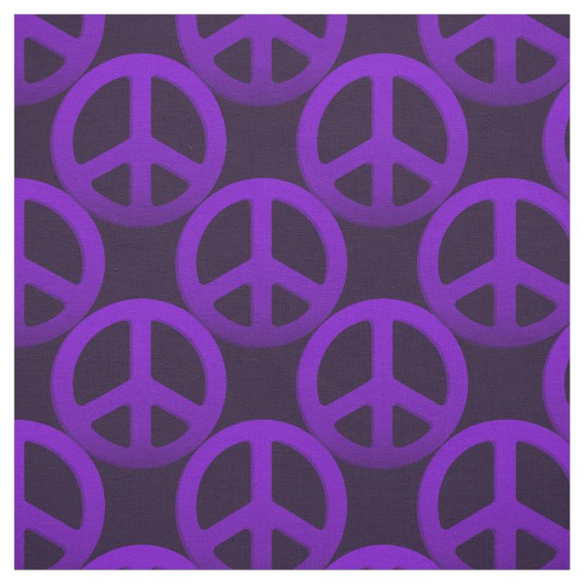 Purple Peace Sign Fabric (Swatch)