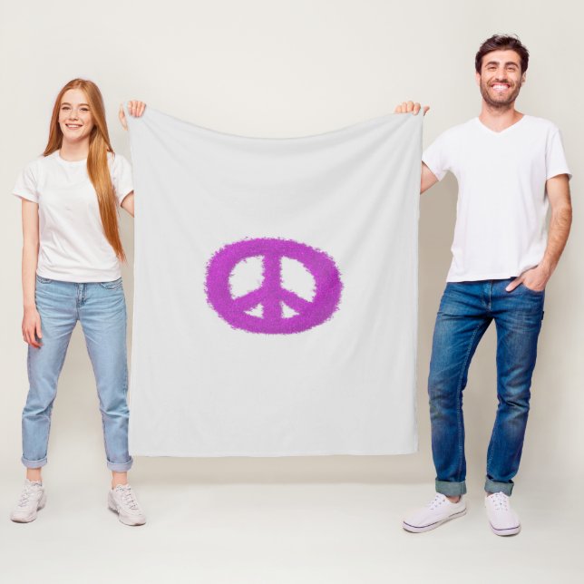 Purple Peace Sign  Fleece Blanket (In Situ)