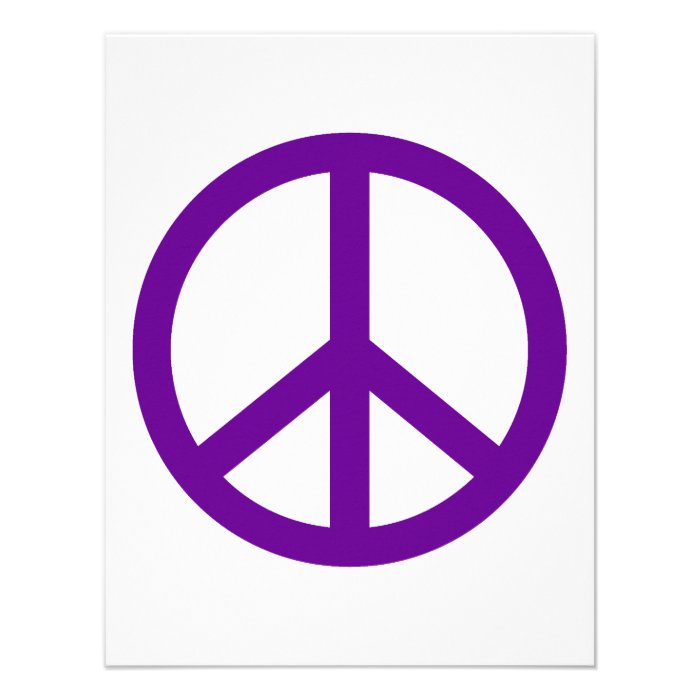 Purple Peace Sign Invite