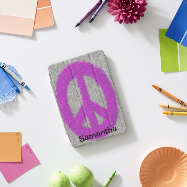 Purple Peace Sign  iPad Mini Cover (In Situ)