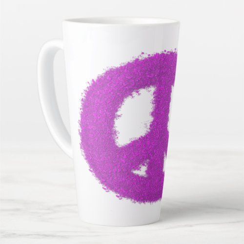 Purple Peace Sign Latte Mug