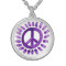Purple peace sign necklace
