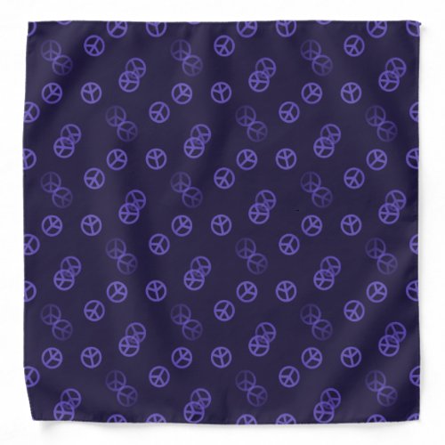 Purple Peace Sign Pattern Bandana