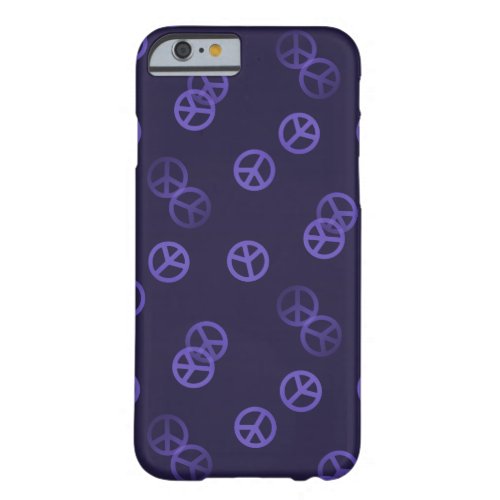 Purple Peace Sign Pattern Barely There iPhone 6 Case