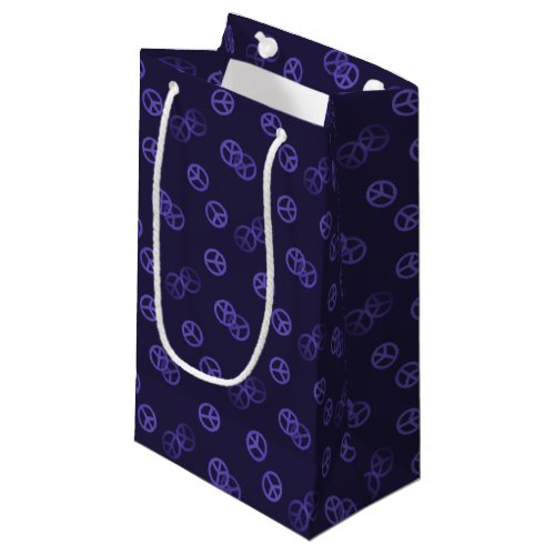 Purple Peace Sign Pattern Small Gift Bag