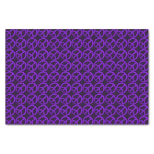 Purple Peace Sign Pattern Tissue Paper