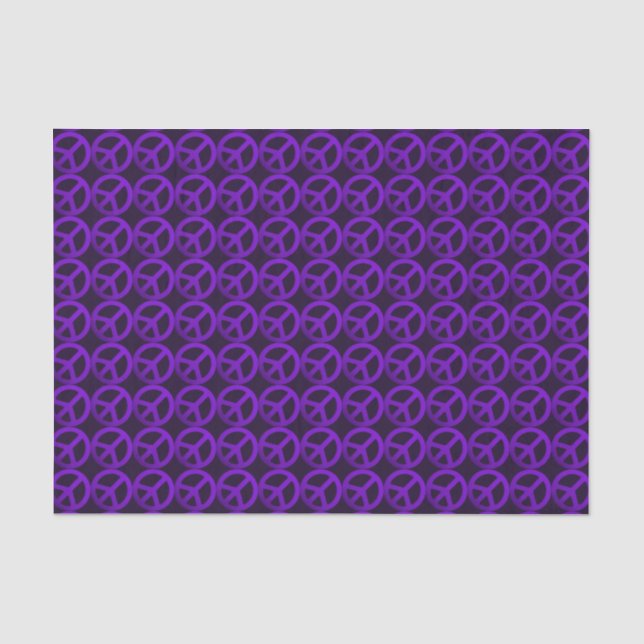 Purple Peace Sign Pattern Tissue Paper (Front)