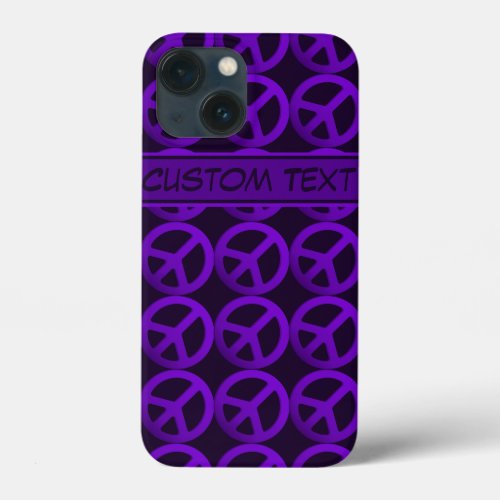 Purple Peace Sign Phone Case with Custom Text