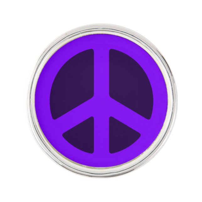 Purple Peace Sign Pin (Front)