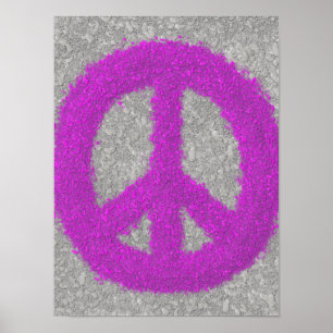 Purple Peace Sign Poster