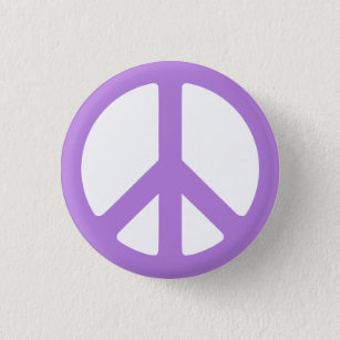 Purple Peace Sign Symbol Anti War Badge Pin Button