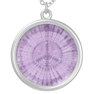 Purple Peace Sign Tie Dye Necklace