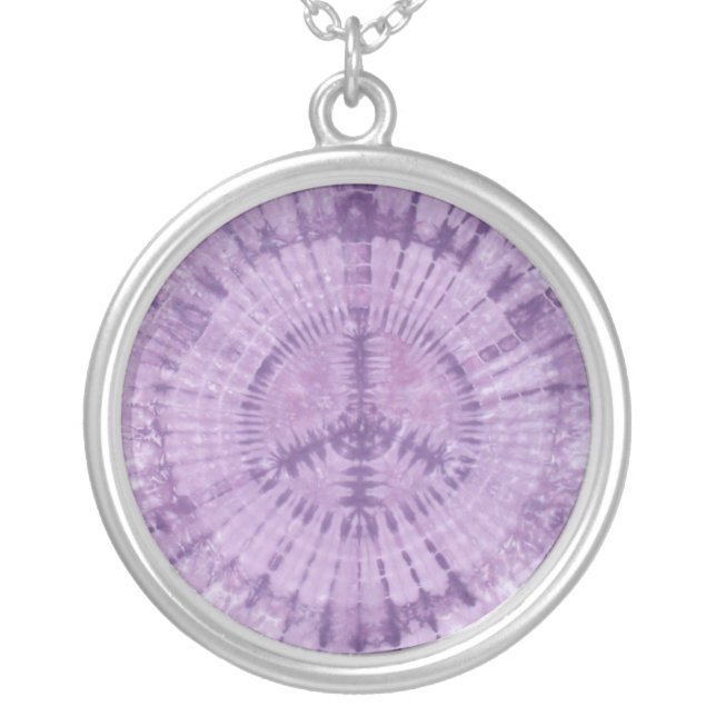 Purple Peace Sign Tie Dye Necklace (Front)