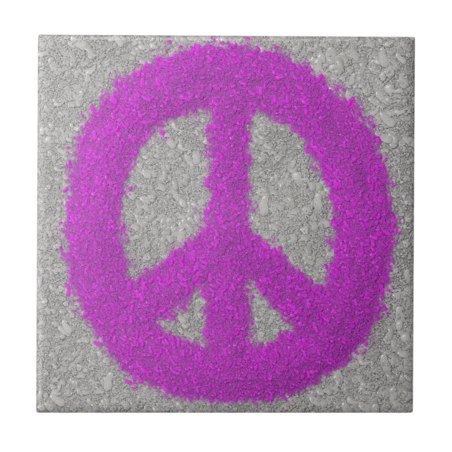 Purple Peace Sign Tile (Front)