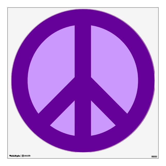 Purple Peace Sign Wall Sticker (Front)