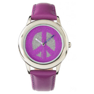 Purple Peace Sign Watch