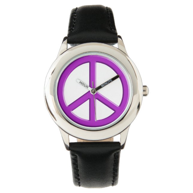 Purple Peace Sign Watch (Front)