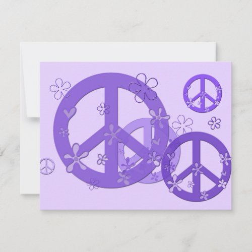 Purple Peace Signs on Cards and Stickers