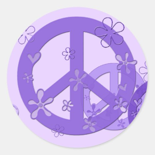 Purple Peace Signs on Cards and Stickers
