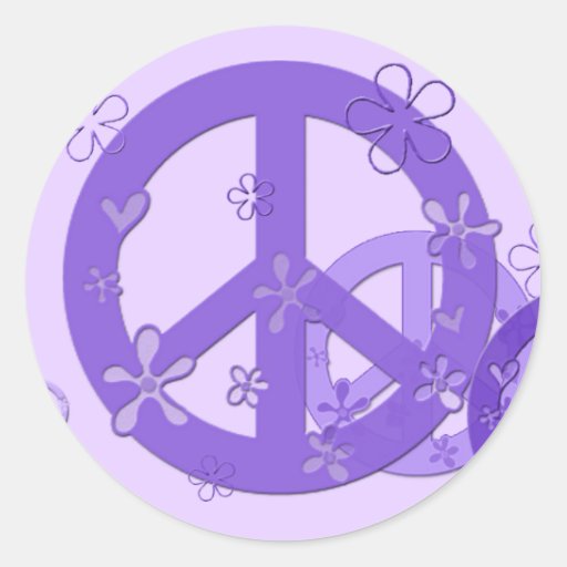 Purple Peace Signs on Cards and Stickers | Zazzle