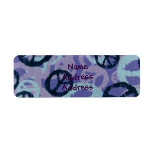 Purple Peace Signs Return Address Labels