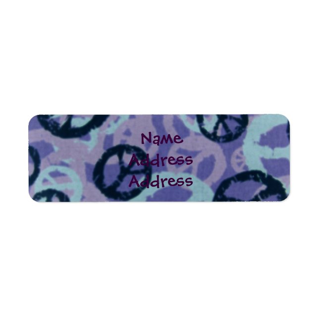 Purple Peace Signs Return Address Labels (Front)