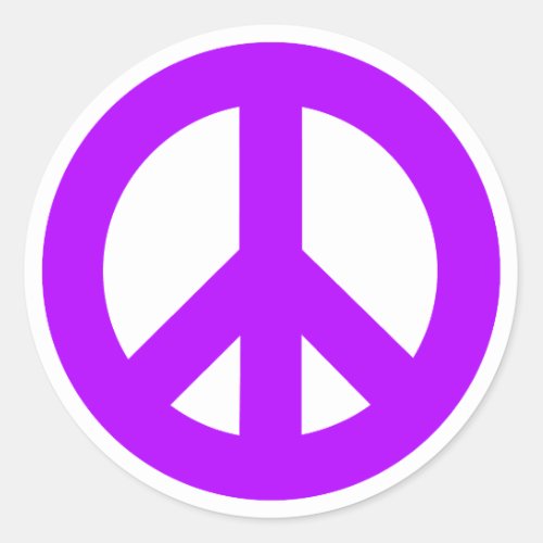 Purple Peace Symbol Power of Peace Classic Round Sticker