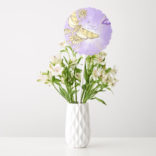Purple Peach Butterfly  Balloon (Vase)