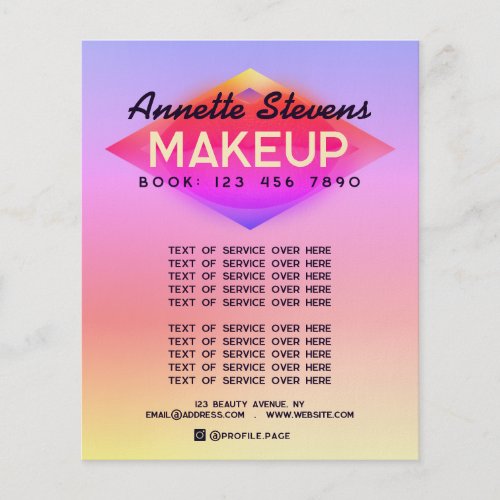 Purple peach kiss lips makeup flyer