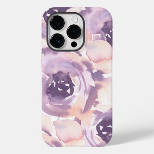 Purple Peach Watercolor Floral Case_Mate iPhone 14 Pro Case