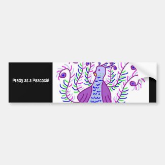 Purple Peacock Bumper Sticker