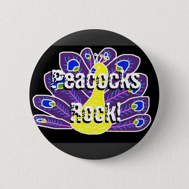 Purple Peacock Button (Front)